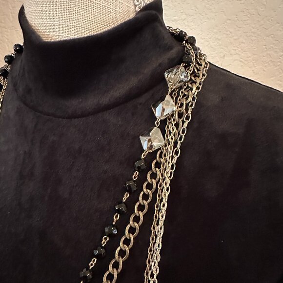 Five Strand Chain Bead and Cystal Necklace - Picture 2 of 8